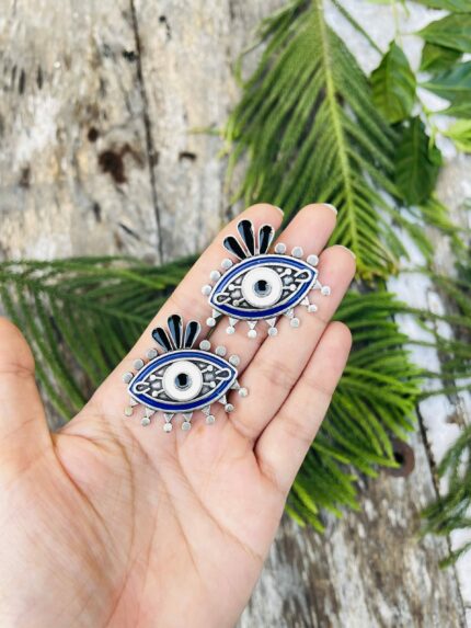 Evil eye oxidised Earrings