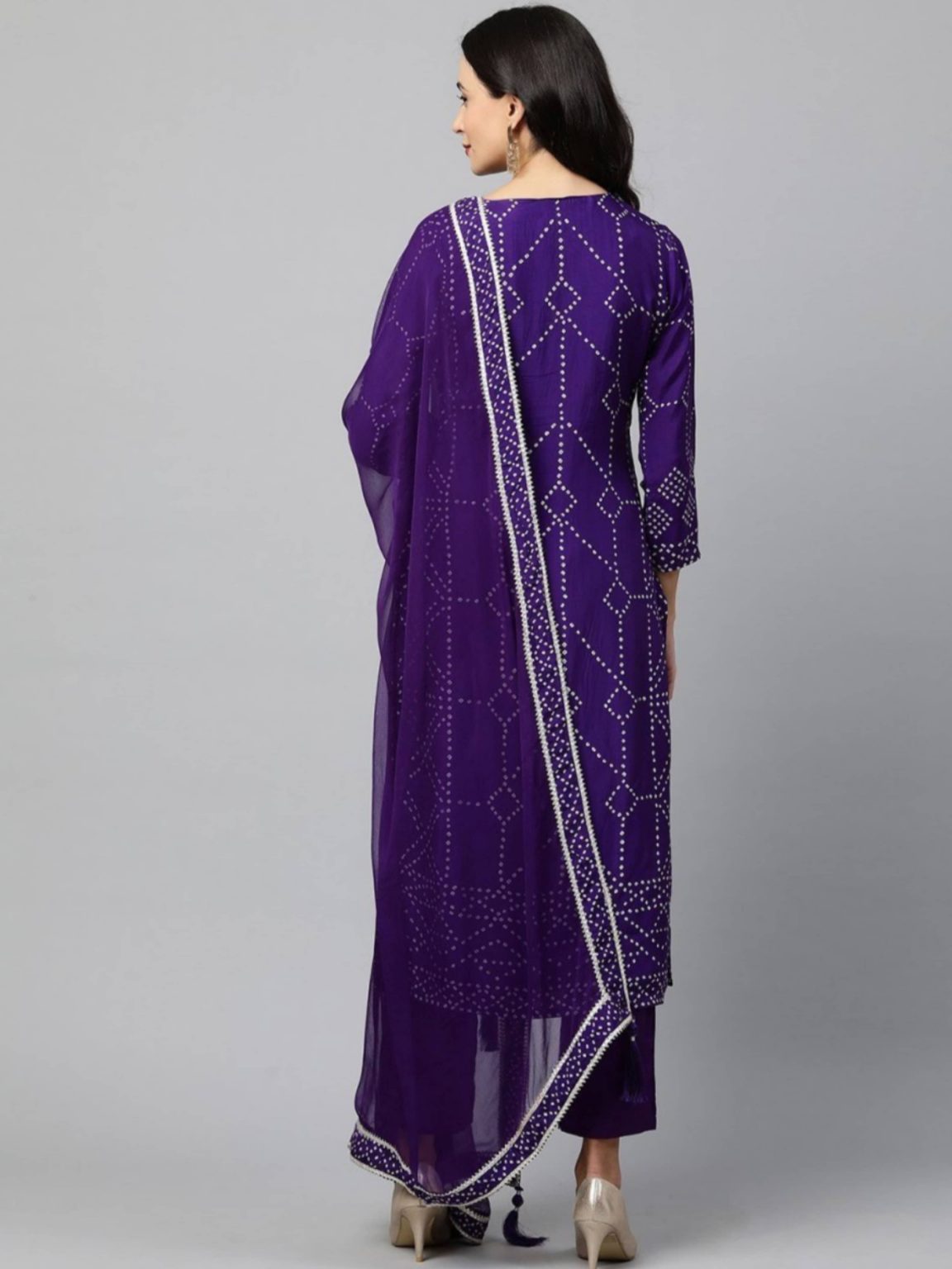 Purple pant suit with dupatta Sajana by Shagun
