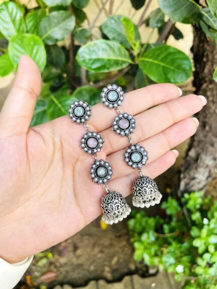 Kalpana brass long earrings