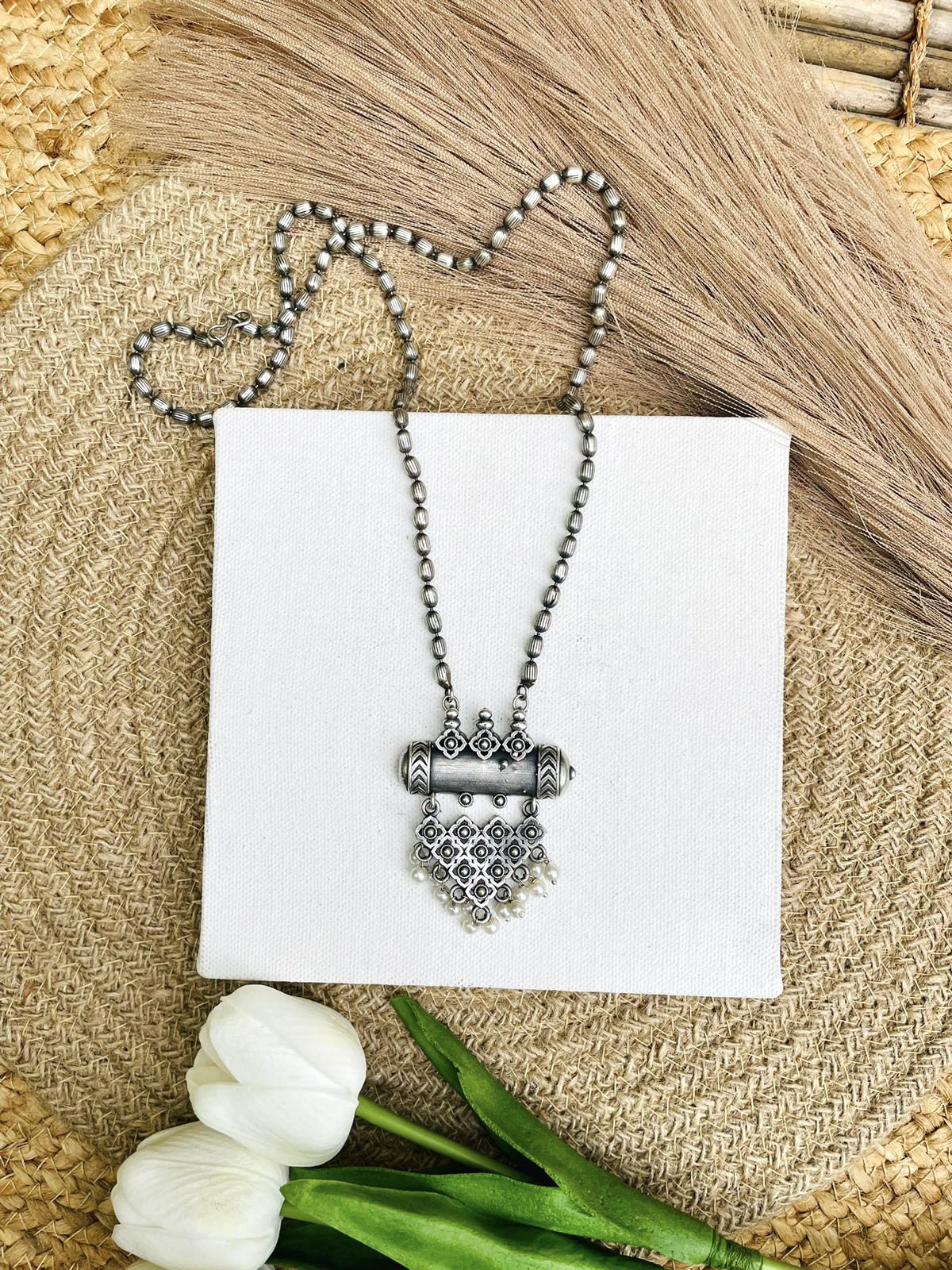 Shaffi brass long necklace