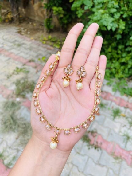 Small crystal stone necklace