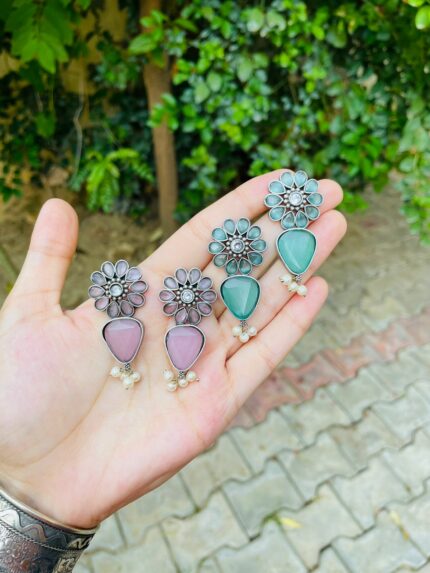 Mishka brass earrings