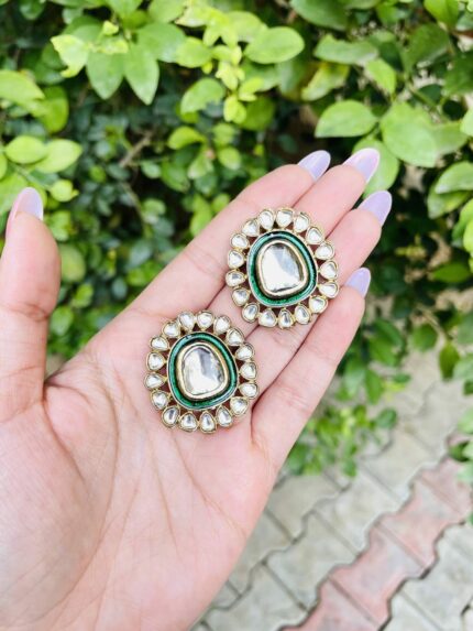 kundan Stud Green