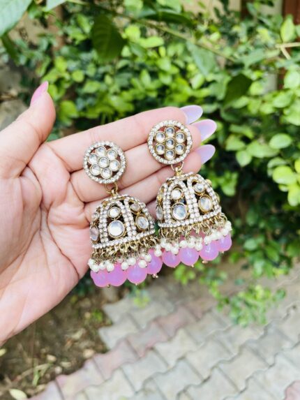 Shabina jhumka pink