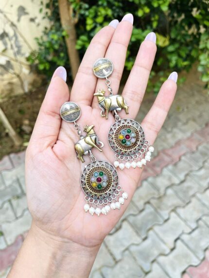 Cow brass earrings