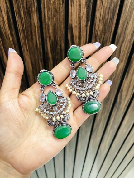Afjal brass Earrings Green