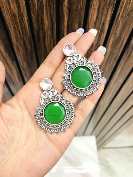 Ruchi brass earrings Green