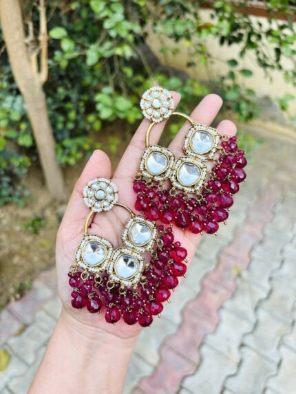Geet Chandbali earrings Ruby