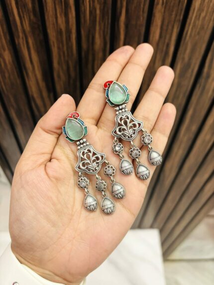 Minaz brass Earrings Mint