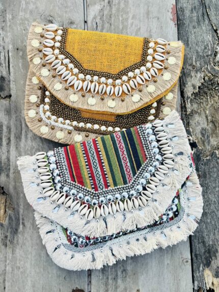 Cowrie boho handbag