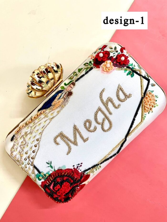 Embroidery print name clutch - Image 2
