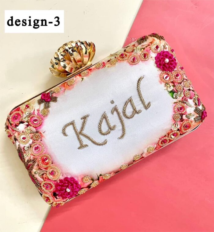 Embroidery print name clutch - Image 4