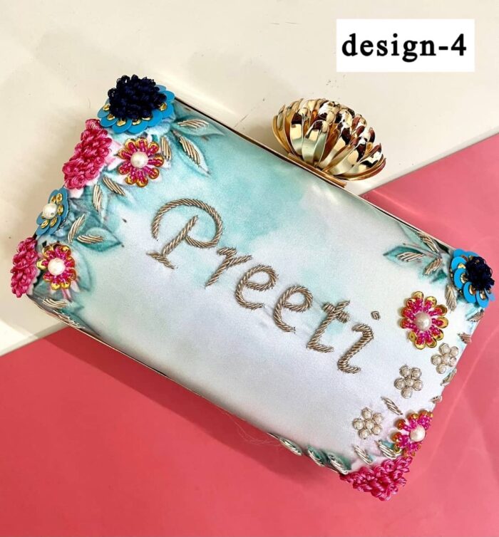 Embroidery print name clutch - Image 5