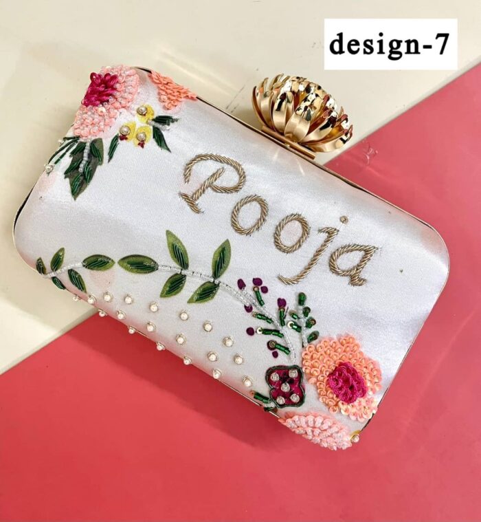 Embroidery print name clutch - Image 3