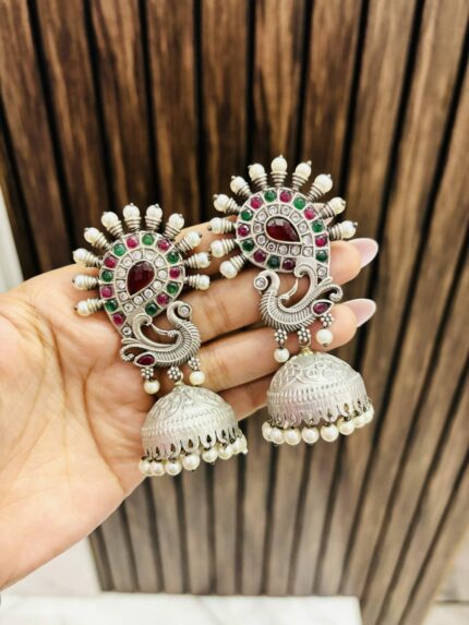 Mor brass jhumka