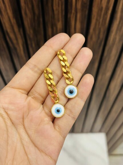 Chain Evil eye Anti tarnish earrings