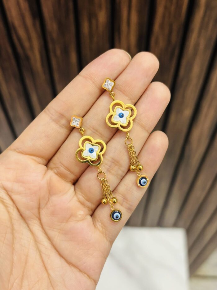IMG_8390-compressed Evil eye drop Anti tarnish earrings - Image 1