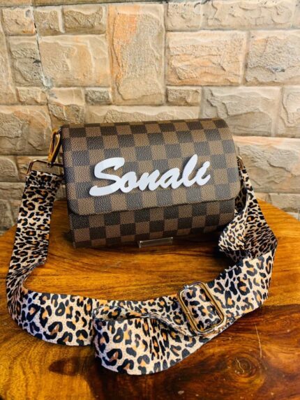 Brown Print Flap bags