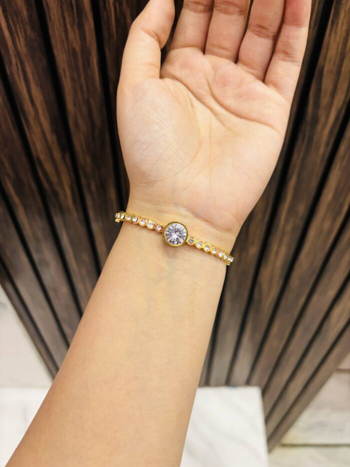 Big stone Gold plating bracelet Anti tarnish - Image 1