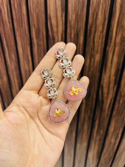 Manushi Brass earrings pink