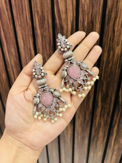 Sajani Brass earrings Pink