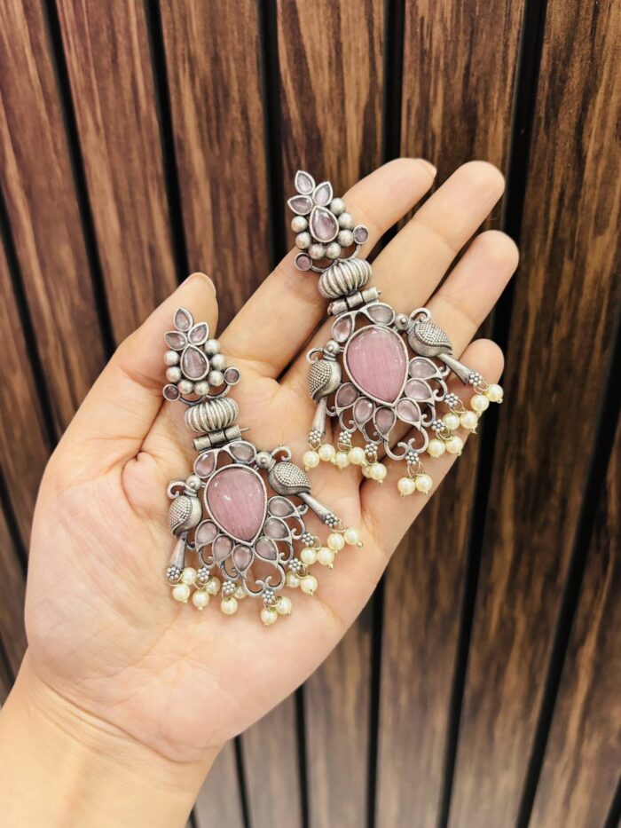 IMG_9463-compressed Sajani Brass earrings Pink - Image 1