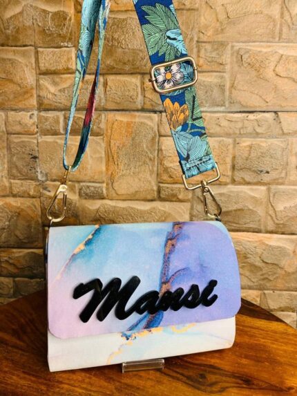 Marble Print Flap bags