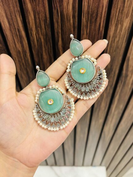 Dipti brass Earrings Mint
