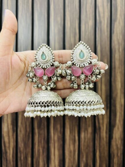 Sonakshi brass Earrings pink