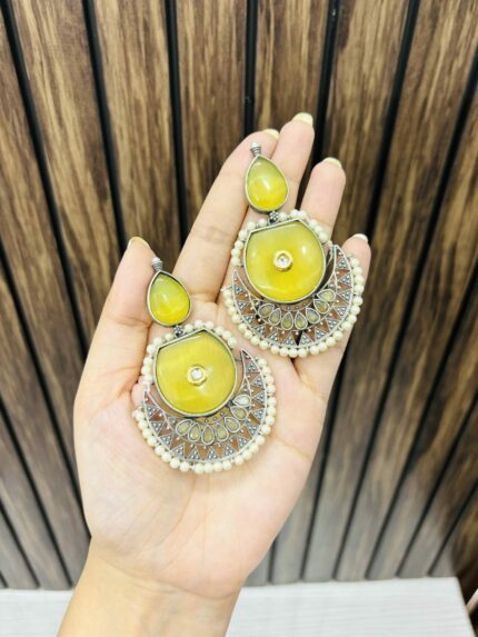 Dipti brass Earrings Yellow