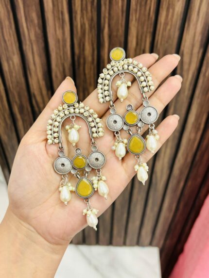 Aparna brass earrings Yellow
