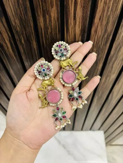 Renu brass earrings multi
