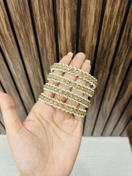 Stone kundan kade set of 2