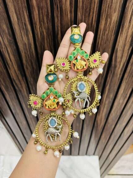 Malika jaan brass earrings