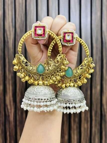 Square circle brass earrings