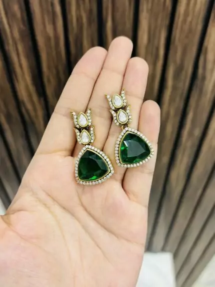 Ad polki earrings Green