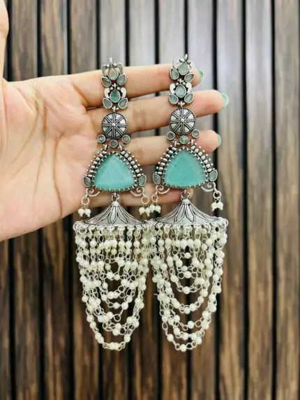 Rachna brass earrings Mint