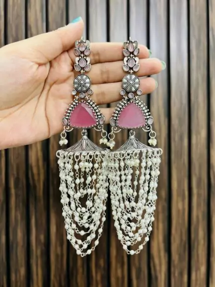 Rachna brass earrings Pink