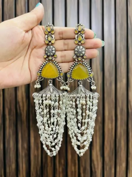 Rachna brass earrings Yellow