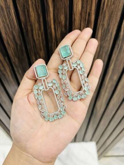 Rectangle ad earrings Mint