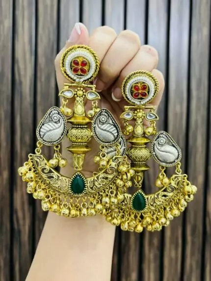 Rekha brass earrings