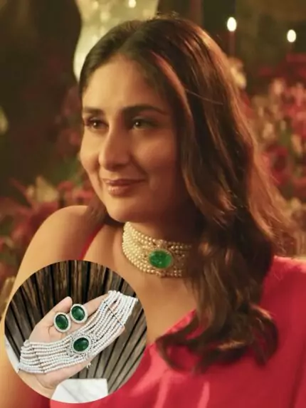 Kareena kapoor pearl with ad necklace