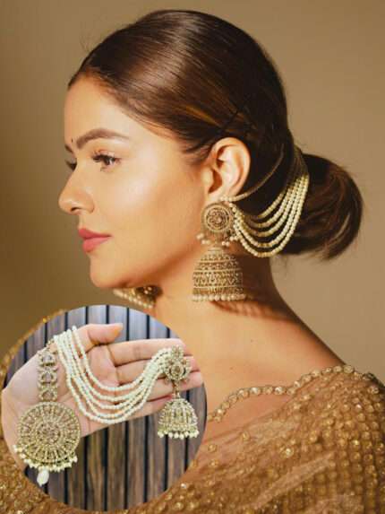 Rubina jhumka with mangtika