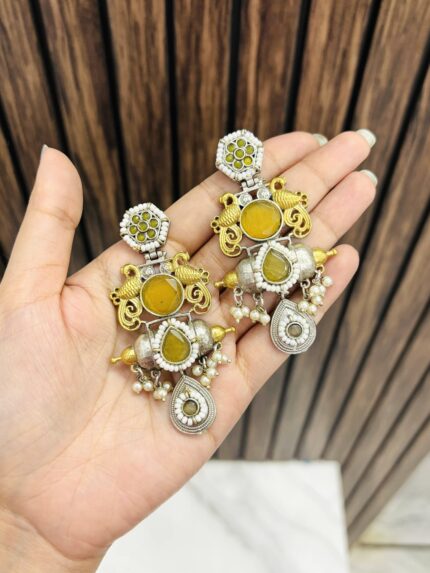 Mehak brass Earrings yellow