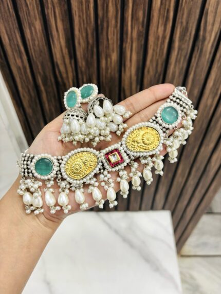 Bhavani brass choker Mint