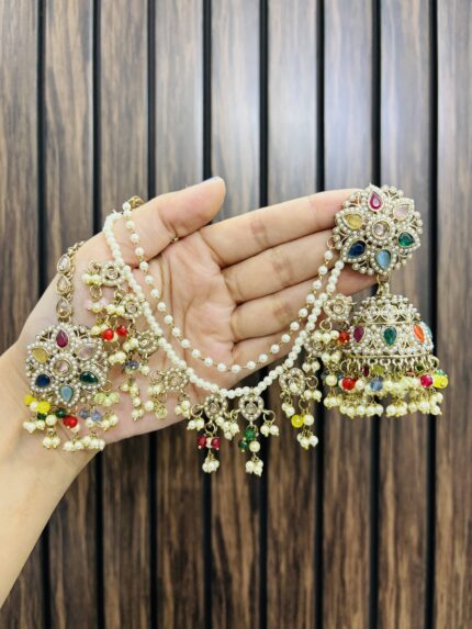 Deepanjali jhumka with Sahara chain multi