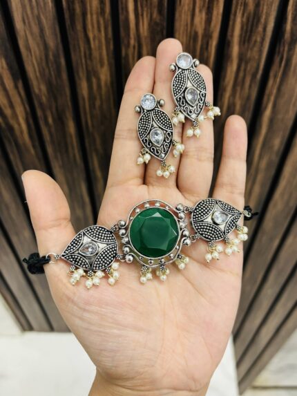 Anchal brass Choker Green