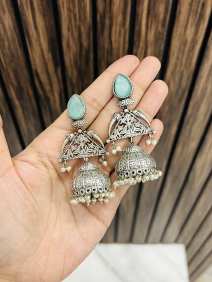 Sukh brass jhumka Mint