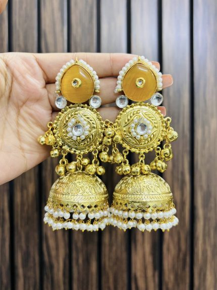 Prisita golden jhumka Yellow