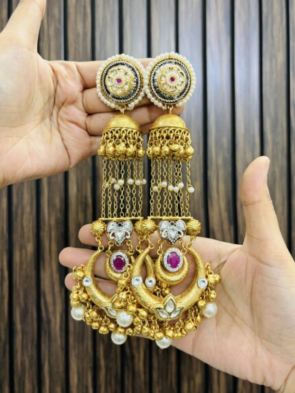 Sunmeet brass earrings Ruby